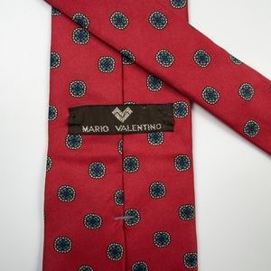 Vintage MARIO VALENTINO red silk neck tie